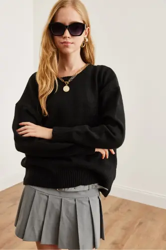 Women Black Turtleneck Soft Texture Knitted Sweater KZK-19000807-Black - 4