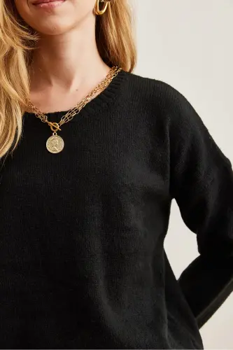 Women Black Turtleneck Soft Texture Knitted Sweater KZK-19000807-Black - 6