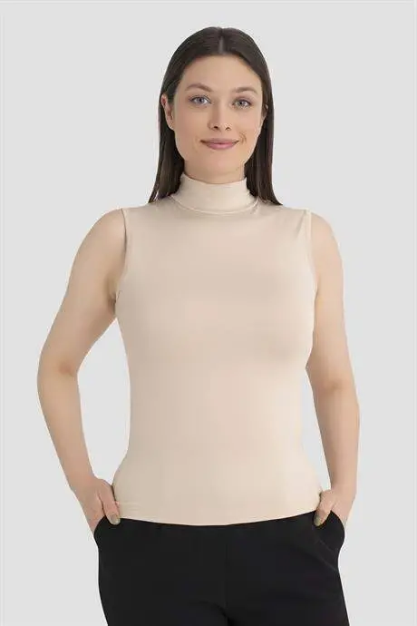 Women Black White Skin Turtleneck Sleeveless Bodysuit 3-Pack - 6