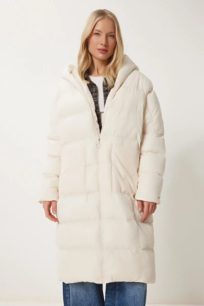 Women Bone Hooded Oversize Long Puffer Coat NT00428 - 4