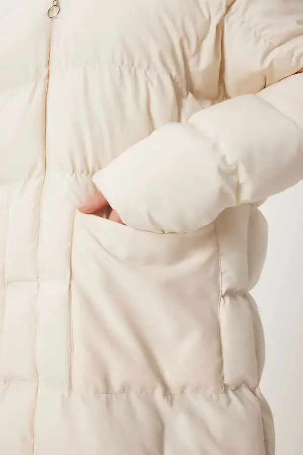Women Bone Hooded Oversize Long Puffer Coat NT00428 - 6
