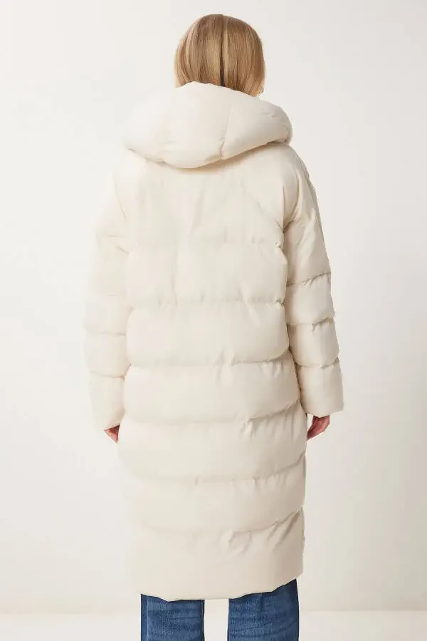Women Bone Hooded Oversize Long Puffer Coat NT00428 - 8