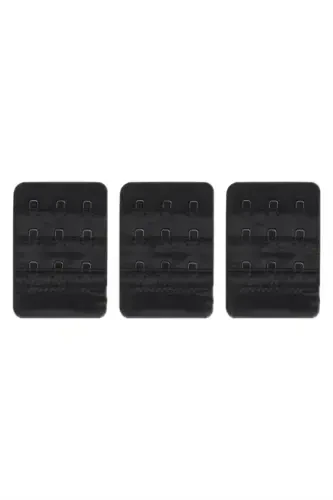 Women Bra Extension Hook 3 Hook Clasp Black 3 Pcs Set Bra Extender - 1