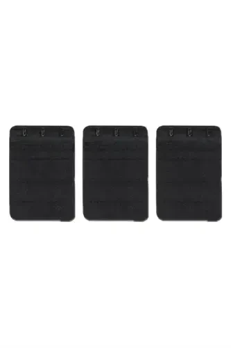 Women Bra Extension Hook 3 Hook Clasp Black 3 Pcs Set Bra Extender - BÜYÜKBEDENIZ (1)