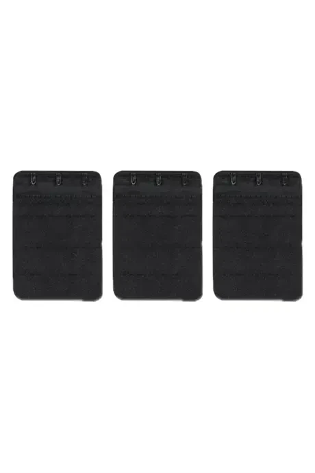 Women Bra Extension Hook 3 Hook Clasp Black 3 Pcs Set Bra Extender - 2