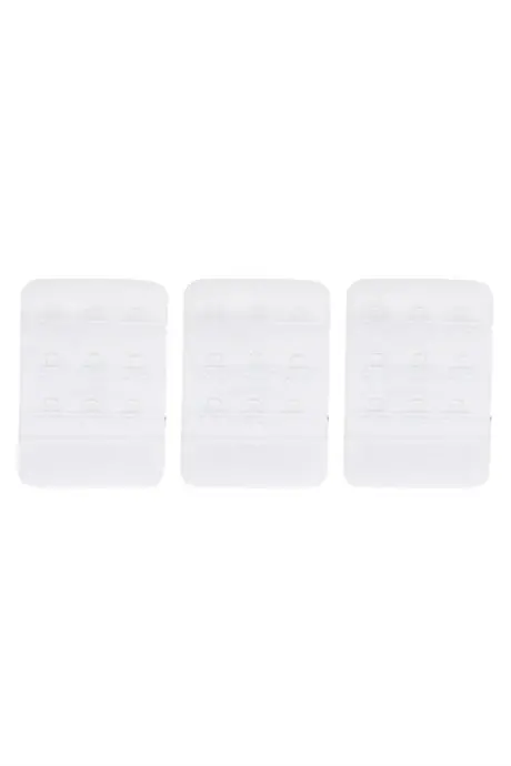 Women Bra Extension Hook 3 Hooks Clasp White 3 Pcs Set Bra Extender - 1