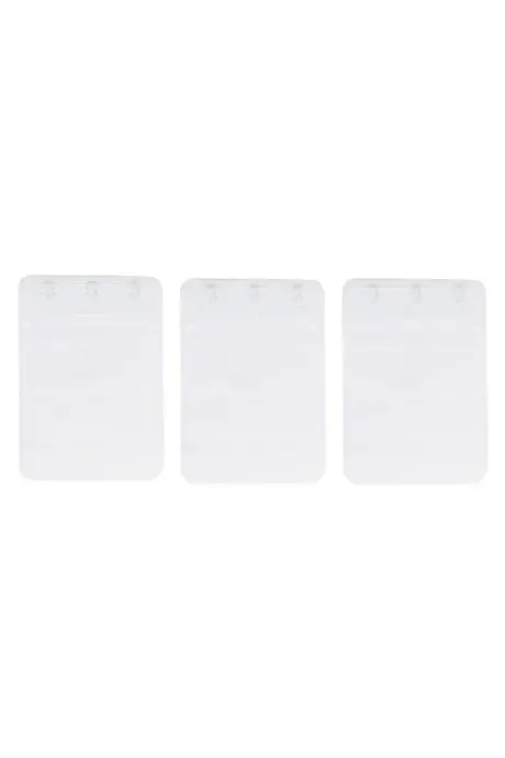 Women Bra Extension Hook 3 Hooks Clasp White 3 Pcs Set Bra Extender - 2