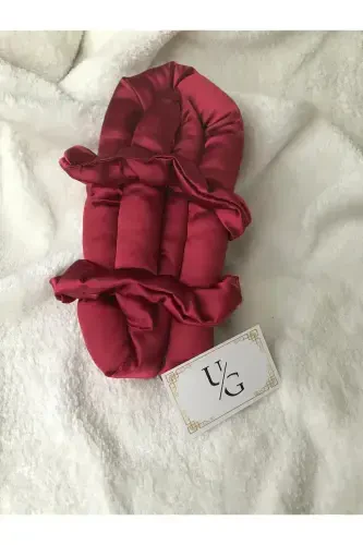 Women Burgundy Color Heatless Hair Styler Hair Sausage Buckle Set-Burgundy - 2