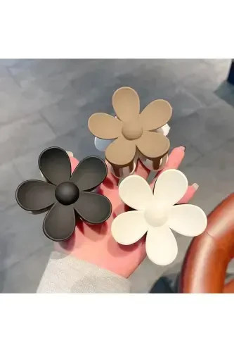 Women Daisy Brown Hair Clip Set of 3-Brown/Black/Beige - 1