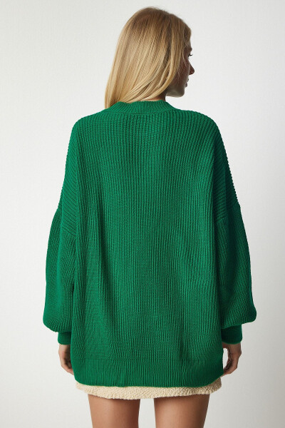 Women Dark Green Oversize Basic Knitted Sweater mx00126 - 5