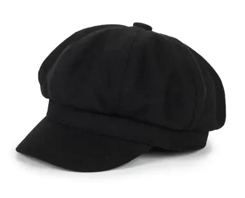 Women Fashion Newsboy Hats Wool Beret Vintage Cabbie Cap Bakerboy Pageboy Winter Hat for Ladies Girls - 2