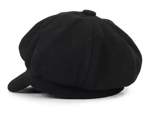 Women Fashion Newsboy Hats Wool Beret Vintage Cabbie Cap Bakerboy Pageboy Winter Hat for Ladies Girls - 3