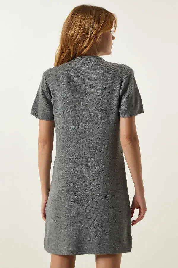 Women Gray Soft Touch Mini Knitted Dress DP00197 - 6