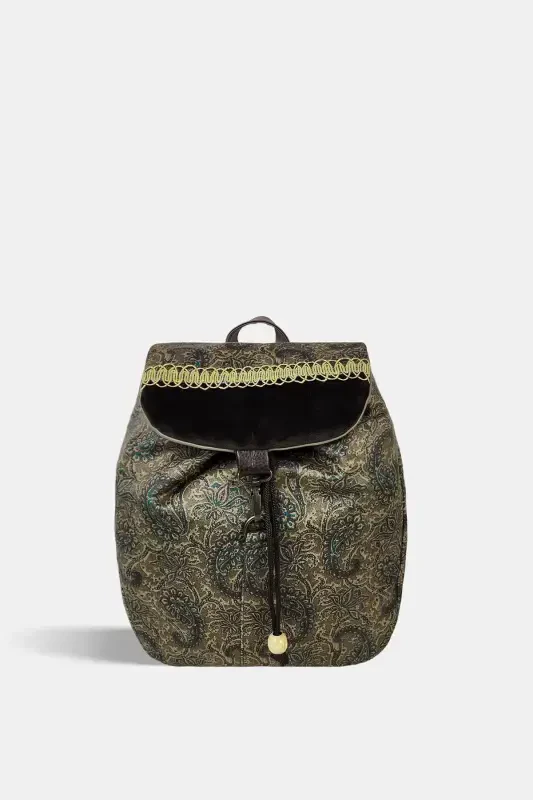 Women Green Handmade Backpack-GreenShawl - AYŞE TEYZE'NIN ÇANTALARI