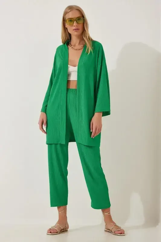 Women Green Kimono Set-BENETTON - 2