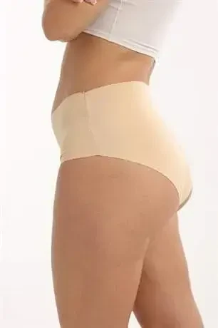 Women High Waist Basic Seamless Laser Cut Panty 3 Pack Nude - 14