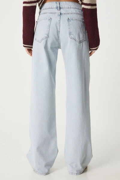 Women Ice Blue Wide Leg Loose Fit Jean UT00018 - 5
