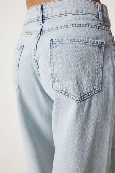 Women Ice Blue Wide Leg Loose Fit Jean UT00018 - 6