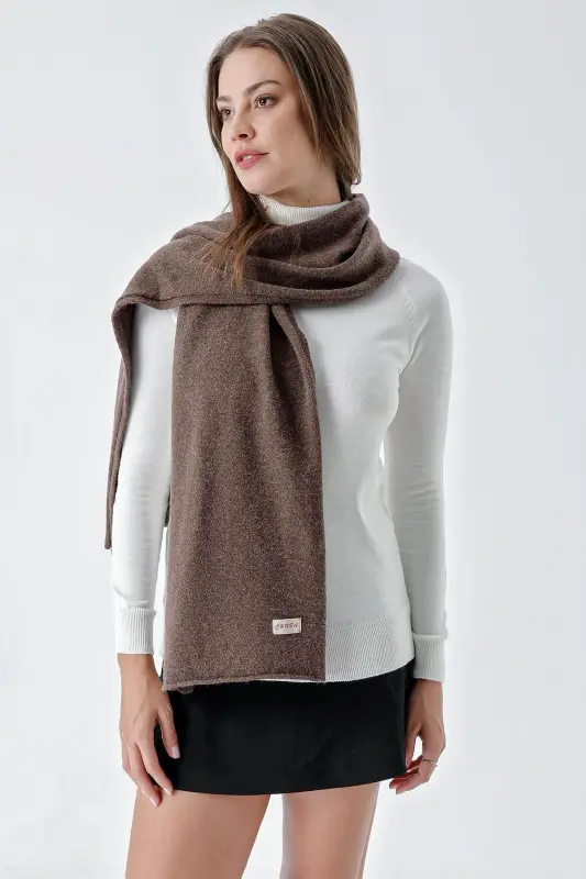 Women Melange Soft Touch Scarf Coffee 23W506 - CHUBA