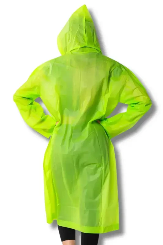 Women Men Raincoat Hooded Snap Eva Green Raincoat Bymmrc881r12-Green - 4