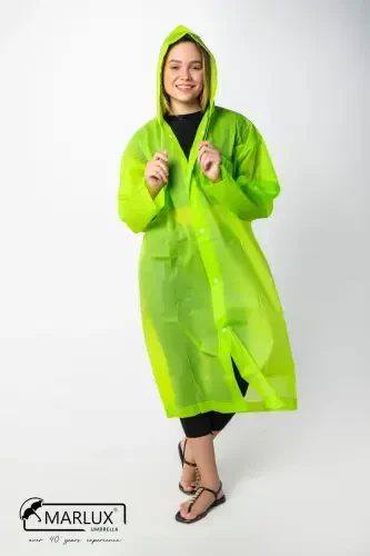 Women Men Raincoat Hooded Snap Eva Green Raincoat M21mrc881r12-Green - MARLUX (1)