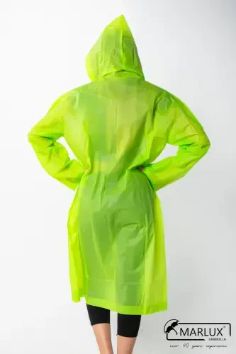Women Men Raincoat Hooded Snap Eva Green Raincoat M21mrc881r12-Green - 5