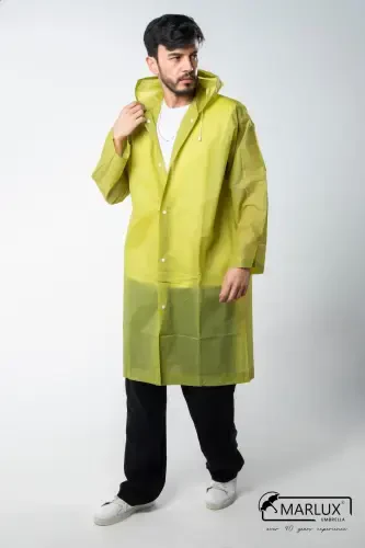 Women Men Raincoat Hooded Snap Eva Khaki Raincoat M21mrc881r06-Khaki - 6