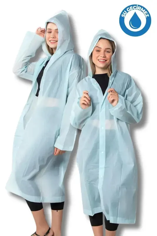 Women Men Raincoat Hooded Snap Eva Water Green Raincoat Bymmrc881r10-Water Green - BY MARINE