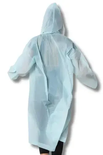 Women Men Raincoat Hooded Snap Eva Water Green Raincoat Bymmrc881r10-Water Green - 2