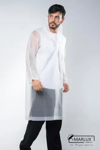 Women Men Raincoat Hooded Snap Eva White Raincoat M21mrc881r02-White - MARLUX (1)
