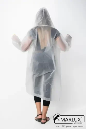 Women Men Raincoat Hooded Snap Eva White Raincoat M21mrc881r02-White - 5