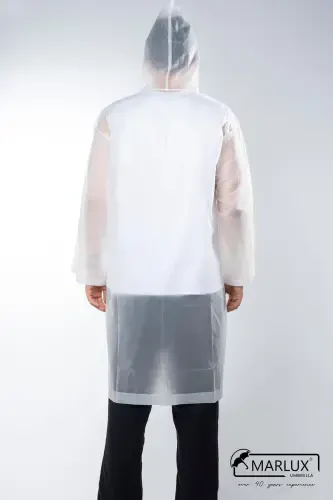 Women Men Raincoat Hooded Snap Eva White Raincoat M21mrc881r02-White - 7