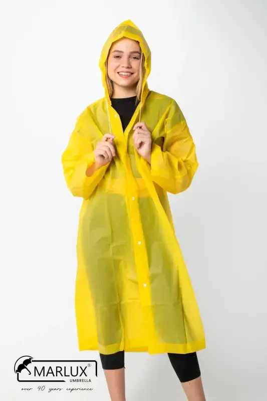 Women Men Raincoat Hooded Snap Eva Yellow Raincoat M21mrc881r01-Yellow - MARLUX