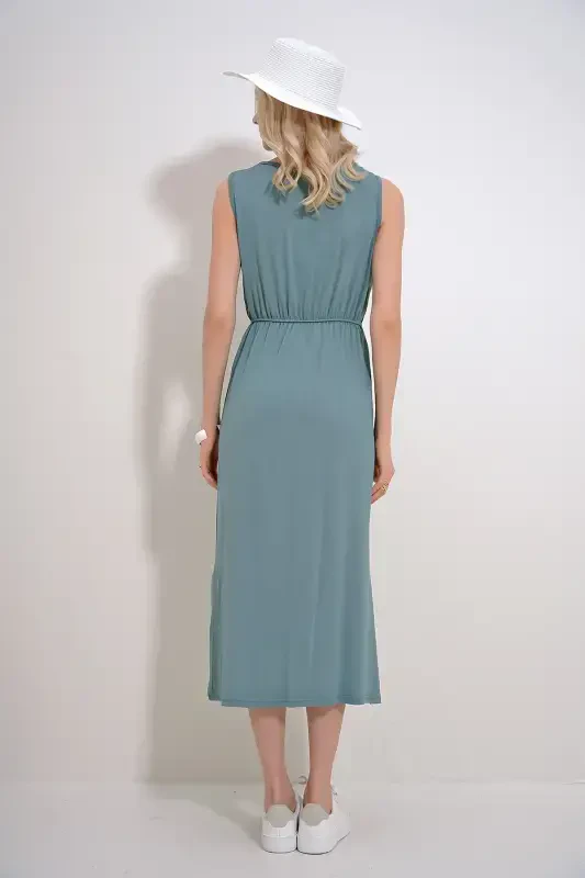 Women Mint Embroidery Printed Bohemian Dress ALC-6564-MINT - 6