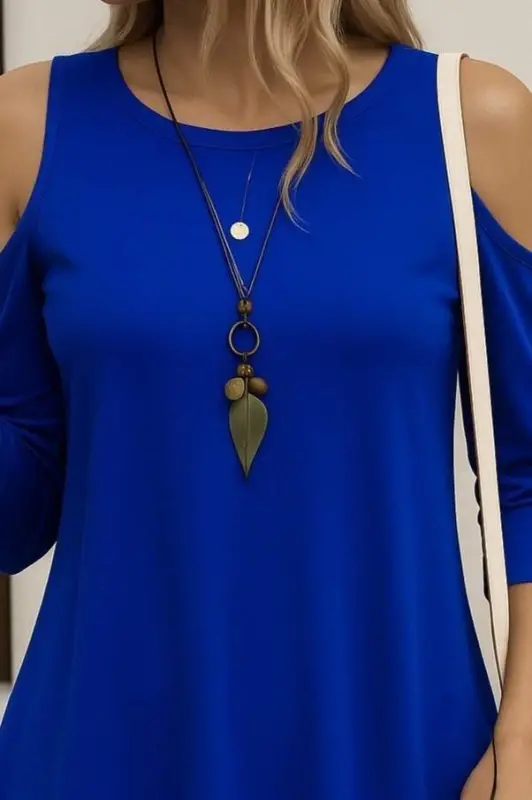 Women Off Shoulder Strapless Asymmetric Cut Detail Viscose Blouse - 2