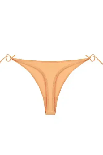 Women Orange Side Tie 2-Piece Thong Slip - 2