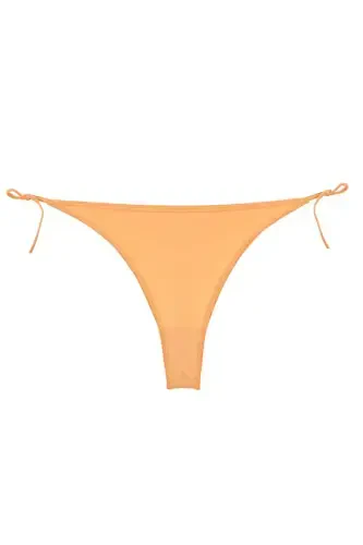 Women Orange Side Tie 2-Piece Thong Slip - 3
