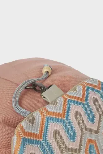 Women Pink Geometric Handmade Backpack-PinkGeometric - 3