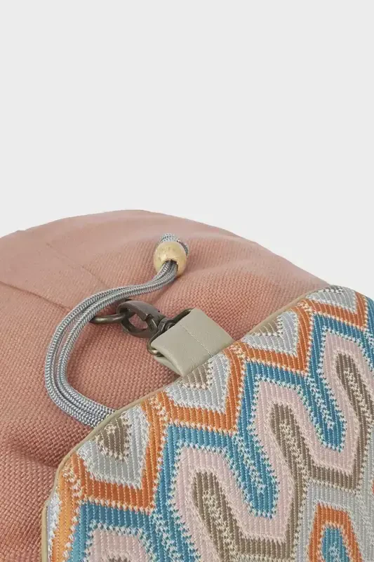 Women Pink Geometric Handmade Backpack-PinkGeometric - 3