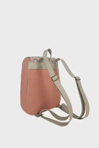 Women Pink Geometric Handmade Backpack-PinkGeometric - 5