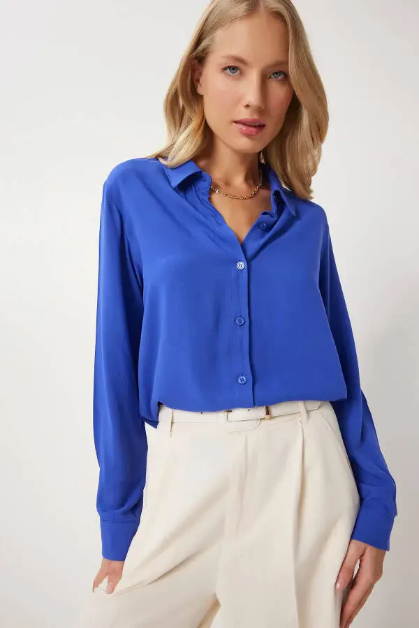 Women Purple Relaxed Fit Viscose Shirt TO00153-Purple - 4