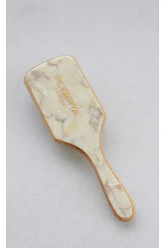 Women Roberta Lorenz Written Acetate Bamboo Hair Comb-Beige - 7