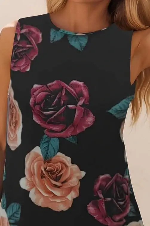 Women Sleeveless Back Tie Ruffle Leopard Print Supreme Dress - 2