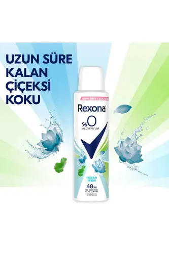 Women Spray Deodorant Ocean Fresh 0% Aluminum 48 Hours Anti-perspirant Protection 150 Ml X3 - 4