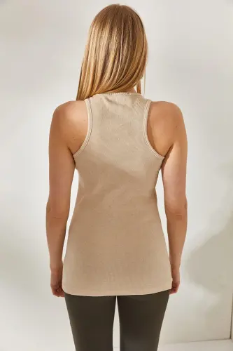 Women Stone Long Bustier Tank Top ATL-00000003-Stone - 5