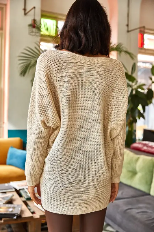 Women Stone Thessaloniki Slouchy Knit Sweater KZK-19000051-Stone - 7