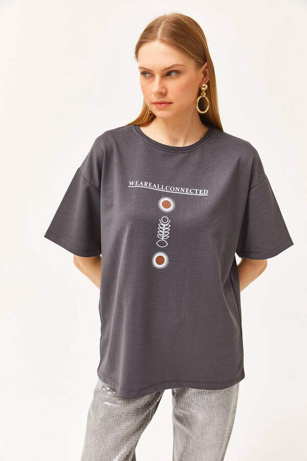 Women Symbol Charcoal Front Back Printed 2 Thread Unisex Oversized T-Shirt TSH-19000696 - 2