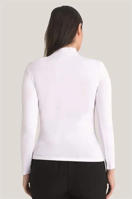 Women White - Black Turtleneck Long Sleeve Bodysuit 2-Pack - 4