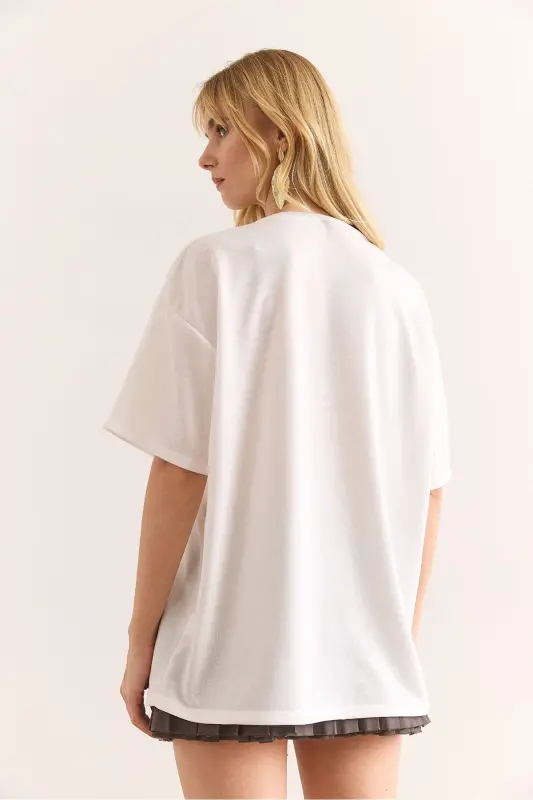 Women White Doguie Printed 2 Thread Relaxed Fit T-shirt - 2