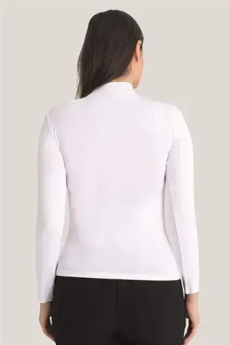 Women White Turtleneck Long Sleeve Bodysuit 2-Pack - 5